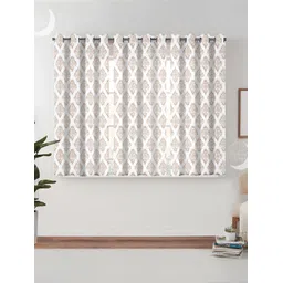 Lunar Days Beige & White 3 Pieces Ethnic Motifs Room Darkening Window Curtains-picture-22