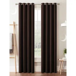 Lunar Days Brown 2 Pieces Black Out Window Curtain set-picture-13