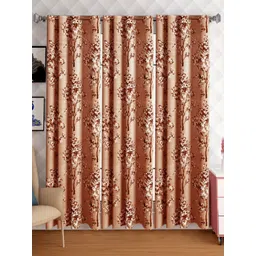 Lunar Days Brown Set of 3 Floral Room Darkening Door Curtain-picture-22