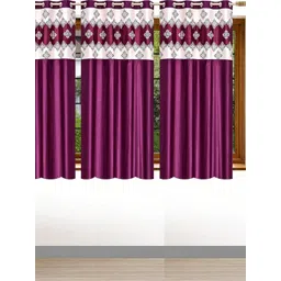 Lunar Days Purple Set of 3 Floral Room Darkening Window Curtain-picture-25