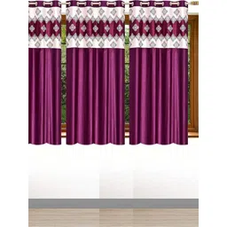 Lunar Days Purple Set of 4 Floral Room Darkening Window Curtain-picture-30