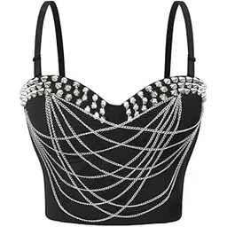 luolingongjue Women's Bling Corset Top Sparkling Bustier for Nightclub, Belly Dance, Party-picture-39