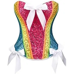 luolingongjue Women’s Metallic Sequin Corset with Bowknot | Waist Shaper Corset-picture-20