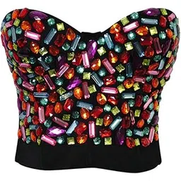 luolingongjue Women's Mixed Color Bra Corset Stylish Party Bustier for Nightclub, Dance & Stage Performance-picture-28