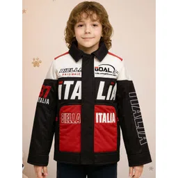 LURE JUNIOR Boys Stand Collar Typography Printed Padded Jacket-picture-34