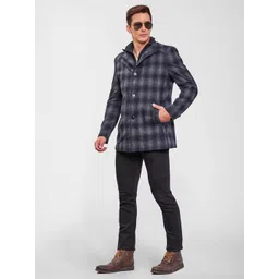 Polyester Checkered Coat For Men-image-23