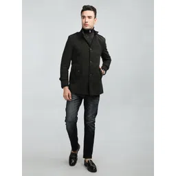 Wool Solid Coat For Men-image-4