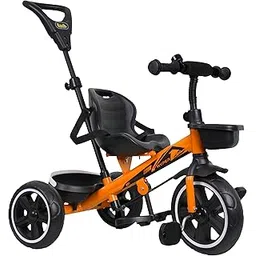 Luusa RX-500 Plug N Play Kids / Baby Tricycle with Parental Control , Cushion seat and seat Belt for 12 Months to 48 Months Boys / Girls / . Carrying Capacity Upto 30kgs ( Orange )-picture-31