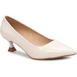 luvfeet Women's Slip On Solid Pointed Toe Patent Kitten Low Heel Kitten Pumps Dress Shoes-picture-24