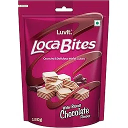LuvIt Loca Bites Wafer Biscuit - Light & Crunchy Wafers with Chocolate Filling | Best Snack for Anytime Cravings | 150g-picture-18