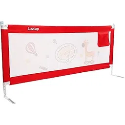 LuvLap Bed Rail Guard for Baby/Kids Safety, 180cm x 72 cm(6ft x 2.3ft), Portable & Foldable, Baby Safety Essential, Adjustable Height, fits All Bed Sizes (Red - Without Print)-picture-23