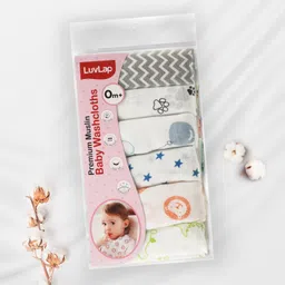 luvlap Cotton 181 GSM Premium Baby Washcloth for New Born, 100% Hosiery Cotton Cloth, Bath, Face Towel Set-picture-25