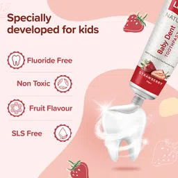 luvlap Naturals Baby Dent 100% Natural Toothpaste for Kids, SLS & Flouride Free,50g Toothpaste image 3