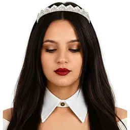 luvloveluv Princess Crown Hairband for Girls & Women Freesize | Silver Tiara Hair Band for Women, Kids | Cute Hair Accessories for Party, Birthday, or Wedding | Elegant Kids Hair Band & Women Headband-picture-34