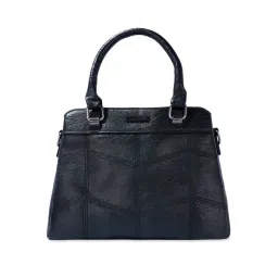 Luvoksi Black Textured Large Satchel Handbag-picture-2