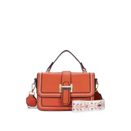 Luvoksi Orange Textured Medium Satchel Handbag-picture-30