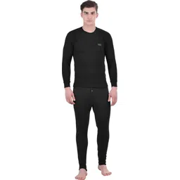 LUX COTT'S WOOL Black Full Sleeves Round Neck Men Top - Pyjama Set Thermal-picture-39