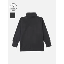 Lux Cottswool Boys Pack of 2 Black Solid Cotton Thermal Tops-picture-18