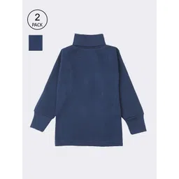 Lux Cottswool Boys Pack Of 2 Blue Solid Cotton Thermal Tops-picture-55