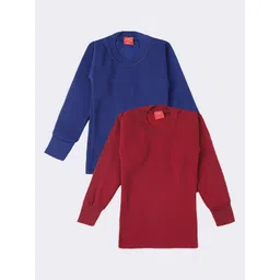 Lux Cottswool Boys Pack Of 2 Solid Cotton Thermal Tops-picture-27