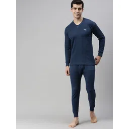 Lux Cottswool Men Blue Solid Cotton Thermal Top image 4