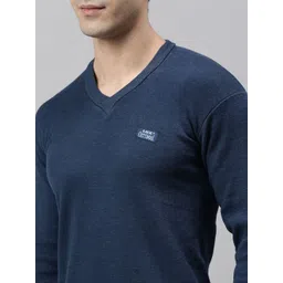 Lux Cottswool Men Blue Solid Cotton Thermal Top image 3