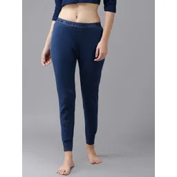 Lux Cottswool Women Blue Solid Cotton Thermal Bottom-image-15