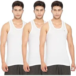 lux cozi 100% Cotton Men Sleeveless Round Neck Vest - Modern White Baniyan for Men, Pack of 3-picture-28