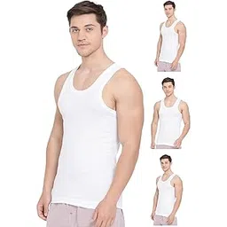 lux cozi Air-Cool Cotton Scoop Neck Sleeveless Men's Vest - Pack of 4 (#Air-Cool-White-RN)-picture-18