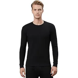 lux cozi Dark Black Round Neck Full Sleeves Thermal Top for Men | Ultra Soft, Extra Warm | Pack of 1-picture-30