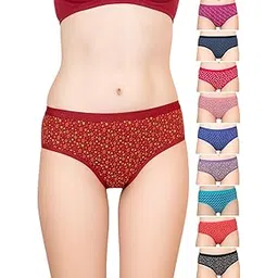 lux cozi for her Outer Elastic Hipster 100% Cotton Panty Set for Women | Cotton Panty for Women | Underwear for Women |Hipster Panties for Women | Colors & Prints May Vary | Pack of 10-picture-35