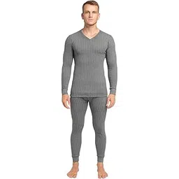 lux cozi HEATEK Men's V Neck Full Sleeve Skin Friendly Winter Wear Thermal Top and Bottom Set | Thermal Set for Men | Style 333-picture-27