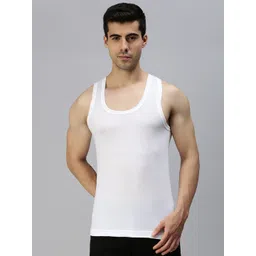 Lux Cozi Men Pack Of 2 Solid Organic Cotton Innerwear Basic Vests image 4