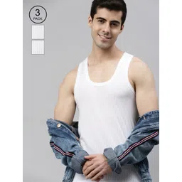 Lux Cozi Men Pack Of 3 Round Neck Sleeveless Innerwear Vests-picture-37