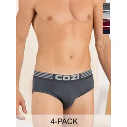 Lux Cozi Men Pack Of 4 Assorted Pure Cotton Basic Briefs COZI_1121_LUXURY_AST_4PC-image-28