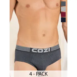 Lux Cozi Men Pack Of 4 Pure Cotton Briefs COZI_1121_LUXURY_AST_4PC-Assorted-image-22