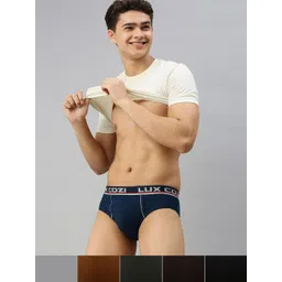 Lux Cozi Men Pack Of 5 Multicoloured Cotton Basic Briefs COZI_BIGSHOT_BRIEF_AST_5PC-image-17