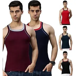 lux cozi Men's Cotton Regular Fit Vest (Pack of 5) (Color & Prints May Vary)-picture-37
