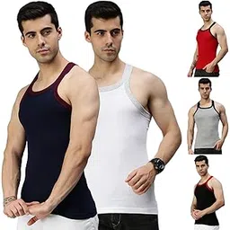 lux cozi Men's Cotton Regular Fit Vest (Pack of 5) (Prints May Vary)-picture-31