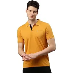 lux cozi Men's Half Sleeve Soild Casual Regular Fit T-Shirt With Chest Pocket | Polo Tshirt For Men-picture-21