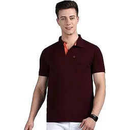 lux cozi Men's Half Sleeve Soild Casual Regular Fit T-Shirt with Chest Pocket | Polo Tshirt for Men-picture-20