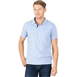 Lux Cozi Men's Oxford Blue Regular Fit Polo Neck Half Sleeve Solid Casual T-Shirt 2121_Polo_OXBLU_M_1PC-picture-34