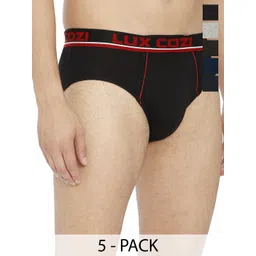 Lux Cozi Pack Of 5 Cotton Assorted Briefs LUX_015_5C_BIGSHOT_BRIEF_PLAIN_ASSORTED_80-picture-47