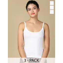 Lux Cozi Set Of 3 Cotton Non Padded Camisoles-picture-39