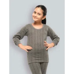 LUX Inferno Kids Charcoal Grey Skinny Fit Full Sleeves Thermal Top-image-4