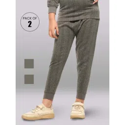 LUX Inferno Kids Charcoal Grey Skinny Fit Thermal Pants (Pack of 2)-image-12