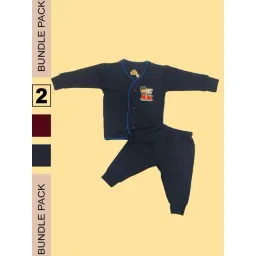 LUX Inferno Kids Maroon & Navy Printed Full Sleeves Thermal Set(Pack of 2)-image-24