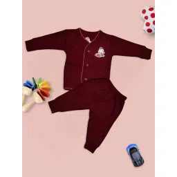 LUX Inferno Kids Maroon Printed Full Sleeves Thermal Set-image-1