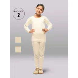 LUX Inferno Kids White Skinny Fit Full Sleeves Thermal Set (Pack of 2)-image-46