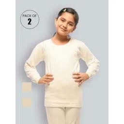 LUX Inferno Kids White Skinny Fit Full Sleeves Thermal Top (Pack of 2)-image-45